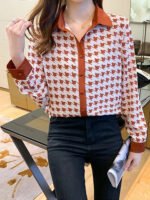 New Fashion Women Blouses Fashion elegant ladies printed shirts Long Sleeve Tops Blusas Mujer - Image 5