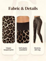 Women High Waist Leopard Print Leggings Stretch Slim Ankle Pants Casual Streetwear Workout Yoga Skinny Trousers - Image 5