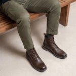 Men's Vintage Combat Boots Lace-Up Cap Toe Ankle Booties with Pull Tab Non-Slip Sole - Image 19