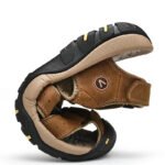 Summer Sandals Leather Outdoor Men's Beach Shoes Luxury Breathable Casual Sandal Man Wading Shoes Non-slip Wide lining Slippers - Image 2