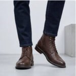 CAPTAIN ANKLE BOOTS Men's Vintage Combat Boots Lace-Up Cap Toe Ankle BOOTS - Image 6