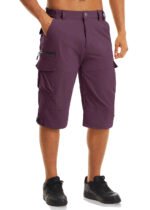 Men's Cargo Work Shorts Quick Dry 3/4 Length Capri Pants Multi-pockets Knee Length Trousers Summer Board Beach Shorts - Image 32