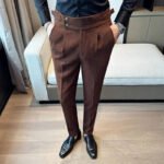 High Waisted Suit Pants for Men 2026 New Solid Color Formal Pantalones Hombre Casual Slim Fit Dress Pants Trousers Men Clothing - Image 5