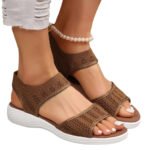 New Women Summer Fashion Sandals Mesh Casual Fish Mouth Sports Sandals Plus Size 43 Flying Woven Flat Shoes Sandalias Mujer - Image 6