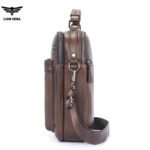 LION VERA Men's Shoulder Bag Casual Mobile Phone Zipper Bag Large Capacity Business Genuine Leather Travel Crossbody Bag - Image 5