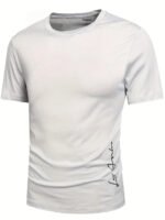 Men's 100 cotton summer loose Contrast Color Alphabet los Angelest print slim fit casual sports round neck short sleeved T-shirt - Image 6