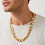 18K Gold Plated Cuban Link Chain Necklace for Men, 12/14mm Wide Miami Curb Chain Hip Hop Jewelry with Iced Out CZ Clasp, Luxury Streetwear Gold Chain Accessory for Party, Daily Wear, Birthday Gift - Image 4