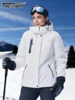 TACVASEN Winter Fleece Lined Hooded Parka Jacket Womens Ski Snowboard Warm Coats Waterproof 5 Zipper Pockets Windbreaker Outwear - Image 5