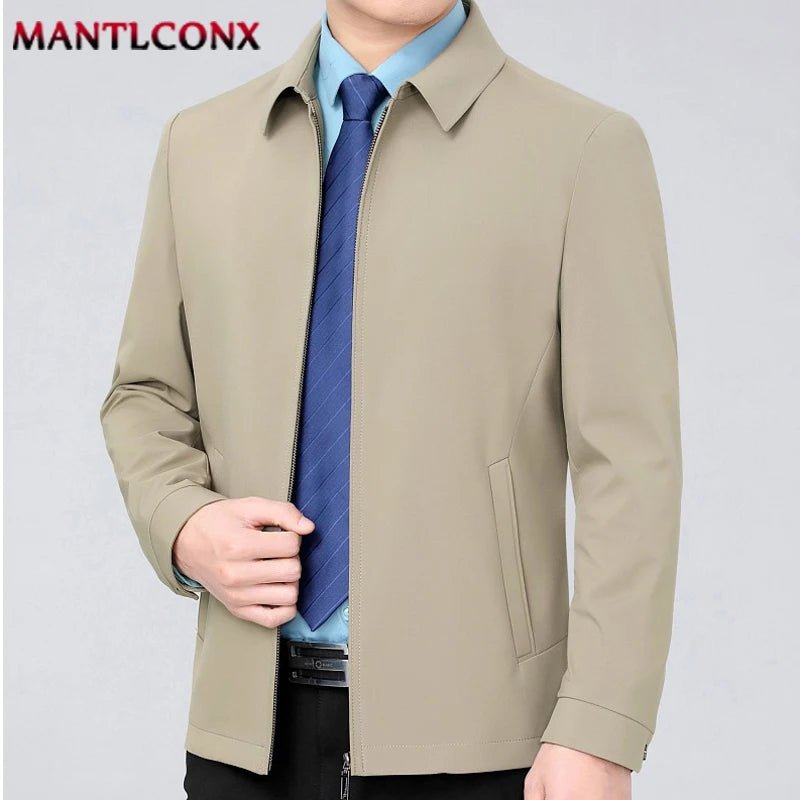S2e9913b146e549418cf5343309601cdbI.jpg Solid Color Turn-down Collar Men's Jacket Loose Cardigan Spring Jacket for Men Business Work Male Clothing Casual Coats Male 3XL - Image 1