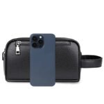 Male Long Money Wallets Mobile Phone Pouch Men Messenger Bag Anti-Theft Men's Fingerprint Lock Bags for Men Leather Hand Bag - Image 2