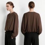 Amii 2026 Autumn Women Blouse Reversible V Neck Wrap Cowl Neck Long Sleeve Chiffon Blouses Woman Loose Casual Shirts 12643013 - Image 3