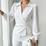 Fashion women Blouses and Shirts White Long Sleeve Blouse 2026 New Spring Autumn Basic Tops Chic Women's Shirt for Women office