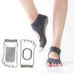 Women Backless Five Toe Yoga Socks Non-Slip Cotton Ladies Dance Ballet Socks Open Half Breathable Fitness Sport Sock for Pilates - Image 2