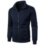 Autumn Men's Long Sleeve Zipper Jacket Coats Solid Color Warm Sweatshirts Casual Baseball Jacket Outdoor Streetwear - Image 2