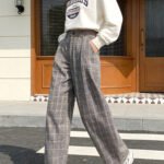 SLTNX 2026 Retro Chic Plaid Pants Women's Loose Pants Fashion Street Casual Pants Office Wear