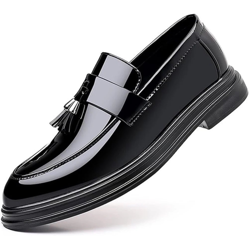 S31989ed0e17d40b7add906abb70b6a12P.jpg Men's Tassels High Gloss Patent Penny Loafers Fashion Formal Business Casual Oxford Slip On Dress Shoes Shoe for Men - Image 1