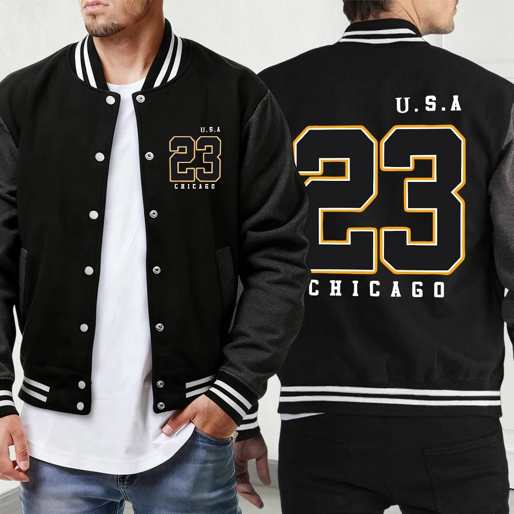 S3230376faba64a3786478af25fcd84f0s.jpg Polk High Number 33 Prints Unisex Jackets Classic Pocket Sportswear Street Fashion Menswear Loose Autumn Baseball Uniform Mens - Image 1