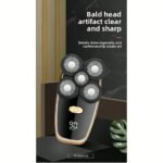Five-Knife-Headed Bald Artifact, Full-Body Water-Washed Electric Razor, Self-Scraping To Remove Hand Residues, Quick Shaving Without Stubble, For Men - Image 5