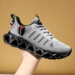 2026 New Unisex Striped Cut-out Sneakers, Breathable Mesh, Non-slip, Shock-absorbing Thick Sole, Stylish and Classic, Versatile for Fashion, Outdoor Jogging, Street Casual Sports Sneakers, Running Shoes - Image 3