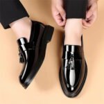 Men's Tassels High Gloss Patent Penny Loafers Fashion Formal Business Casual Oxford Slip On Dress Shoes Shoe for Men - Image 4