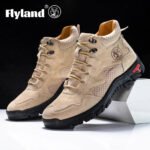FLYLAND Men's Ankle Boots Casual Leather Shoes Fashion Vintage Hand Stitching Soft Business Handmade Shoes - Image 21