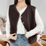 Women'S Teddy Fleece Vest Autumn Thin Vest Sleeveless Coat Plain Plush Vest Short Jacket Loose Fleece Vest Women Outwear - Image 2