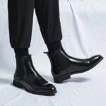 Chelsea Boots for Men Red Sole Pu Ankle Business Round Toe Slip-On Mens Boots Free Shipping Size 38-46 Men Shoes - Image 27