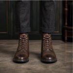 CAPTAIN ANKLE BOOTS Men's Vintage Combat Boots Lace-Up Cap Toe Ankle BOOTS - Image 15