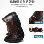Men Genuine Leather Sandals Summer Breathable Casual Shoes for Man Slip on Clogs Outdoor Non Slip Hand Made Sandalias - Image 4