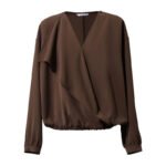 Amii 2026 Autumn Women Blouse Reversible V Neck Wrap Cowl Neck Long Sleeve Chiffon Blouses Woman Loose Casual Shirts 12643013 - Image 6