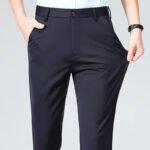 Spring Summer Thin Trousers Men Formal Dress Suit Pants Work Pants Quality Business Casual Pants Black Wine Red Long Pants - Image 3