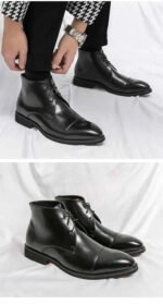 Men Boots Red Sole Handmade Solid Color Lace Up Classic Business Ankle Boots for Men Free Shipping Fashion Mens Shoes - Image 16