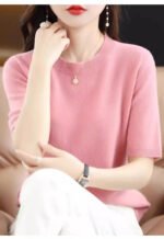 Spring Autumn Women Sweaters Short Sleeves O-neck Bottoming Shirts Knitwear 2026 Summer Knit Tops Pullovers Korean Jumpers - Image 5