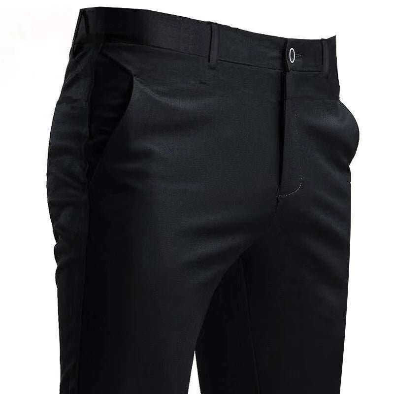 S3ff04a6102c94501b7af128103ce5d36x.jpg Men's Suit Pants Stretch Smart Casual Trousers Pocket Solid Color Straight Wearable Full Length Home Work Black Dress Pants - Image 1