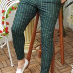 Men's Straight-Leg Casual Trousers—Versatile and Stylish; Slim-Fit Striped Dress Pants for a Polished Business Look.