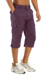 Men's Cargo Work Shorts Quick Dry 3/4 Length Capri Pants Multi-pockets Knee Length Trousers Summer Board Beach Shorts - Image 15