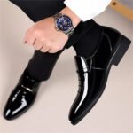 Mens Dress Shoes Formal Business Oxford High Gloss Patent Slip On Loafers Comfortable Casual Driving Boat Shoe For Men - Image 5