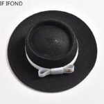 NEW Spring Summer Straw Hats for Women Round Bumpy Surface Flat Top Bowknot Dress Cap Travel Beach Sun Hat Gorra - Image 6