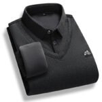 Men's Fleece Lined Sweater Polo Collar Pullover Tops Fake Two Piece Fashion Business Causal Pullovers Thick Winter Clothes - Image 5
