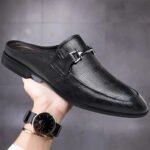 Genuine Leather Mules For Men Half Shoes Man Luxury Brand Designer Men's Luxury Casual Shoes Slip On Footwear Slippers Male - Image 3