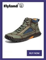 FLYLAND Men's Ankle Boots Casual Leather Shoes Fashion Vintage Hand Stitching Soft Business Handmade Shoes - Image 12