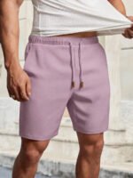 HIMLAND Men's Solid Color Drawstring Waist Casual Shorts, Versatile, Vacation, Father's Day Gifts, Football - Image 9