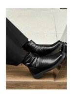 Hot-Selling Leather Boots for Men Fad Square Toe Drape Casual Chelsea Boot British High-end Cool High Top Men Boots Botas Hombre - Image 10