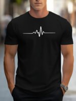 Fashionable men's summer electrocardiogram printed comfortable and breathable round neck T-shirt outdoor casual top - Image 4