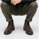 CAPTAIN ANKLE BOOTS Men's Vintage Combat Boots Lace-Up Cap Toe Ankle BOOTS - Image 10