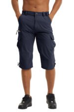 Men's Cargo Work Shorts Quick Dry 3/4 Length Capri Pants Multi-pockets Knee Length Trousers Summer Board Beach Shorts - Image 28