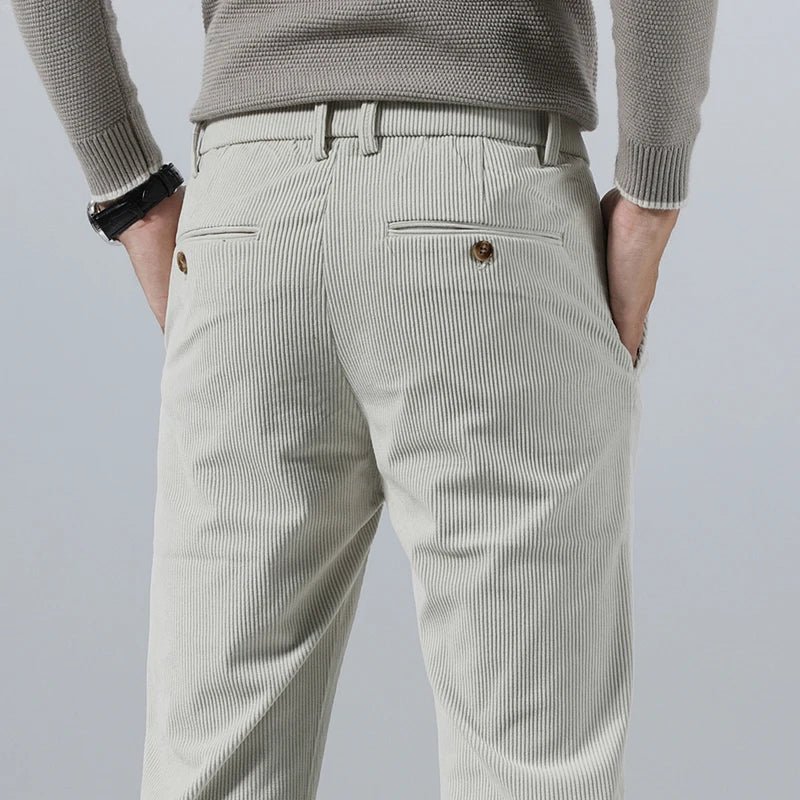 S503959a4b2824f449aea61efc34a6711N.jpg Spring Autumn Men's Corduroy Trousers New Men's Clothing Stretch Slim Fit Casual Pants Fashion Mens Business Work Pants - Image 1