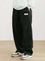 Autumn Mens Corduroy Casual Pants Fashion Loose Fit Pants Straight Sweatpants Elastic Waist Drawstring Outdoor Streetwear - Image 3