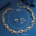 Luxury and High-End Retro Gemstone Necklace Earrings, Bride's Wedding Banquet Jewelry Set, Date, Birthday, Dinner Party - Image 2