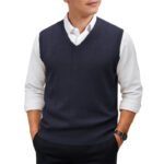 Men's Sleeveless Sweater Vest Lightweight V-Neck Solid Vest Pullover Twist Knit Sweaters Autumn Mens Outerwear - Image 5